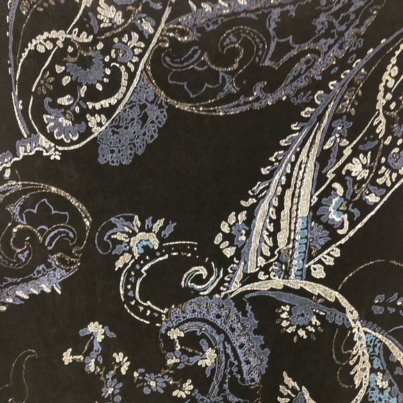 Chico’s Travelers Tank Top Sleeveless Blue Silver Paisley Sleeveless - Picture 4 of 7